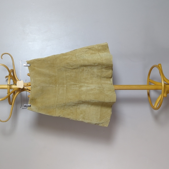 2/40 Vintage Y2K B.U.M. leather tan midi skirt - Picture 6 of 7